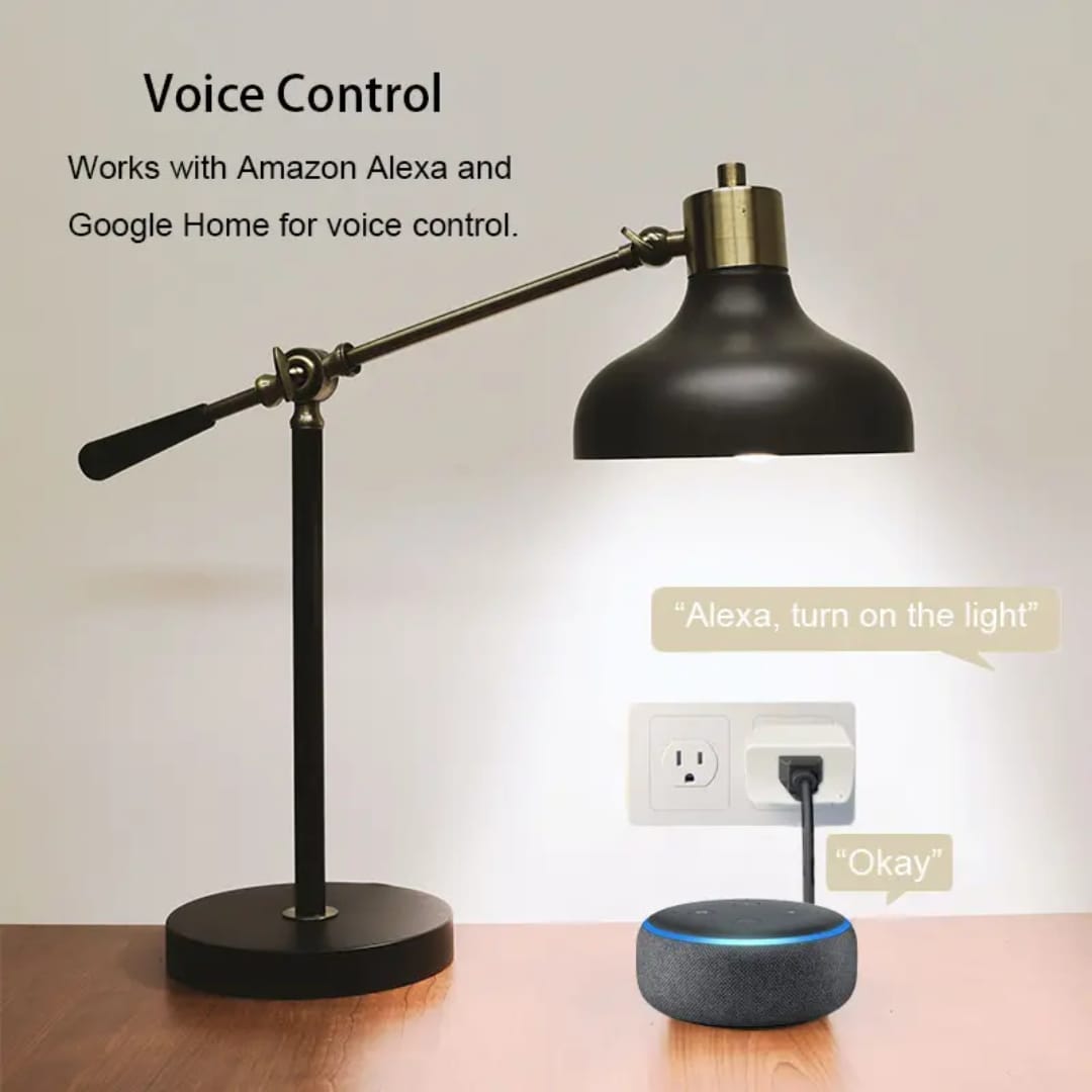 Smart DENZ Wi-Fi Plug 15A, Works with Alexa & Google Assistant, No Hub Required, Smart Life/Tuya App Control, Timer & Schedule Function, Compact Mini Plug for Home Automation, FCC & ETL Certified