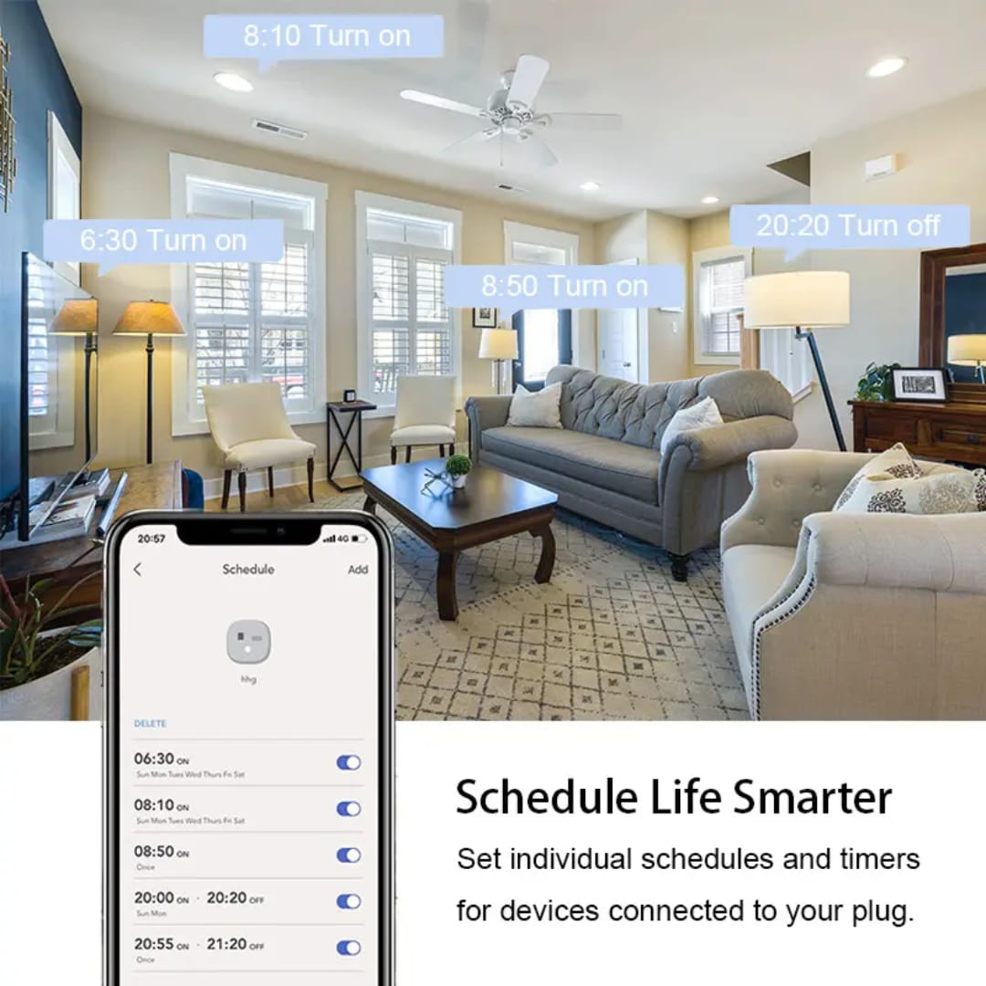 Smart DENZ Wi-Fi Plug 15A, Works with Alexa & Google Assistant, No Hub Required, Smart Life/Tuya App Control, Timer & Schedule Function, Compact Mini Plug for Home Automation, FCC & ETL Certified
